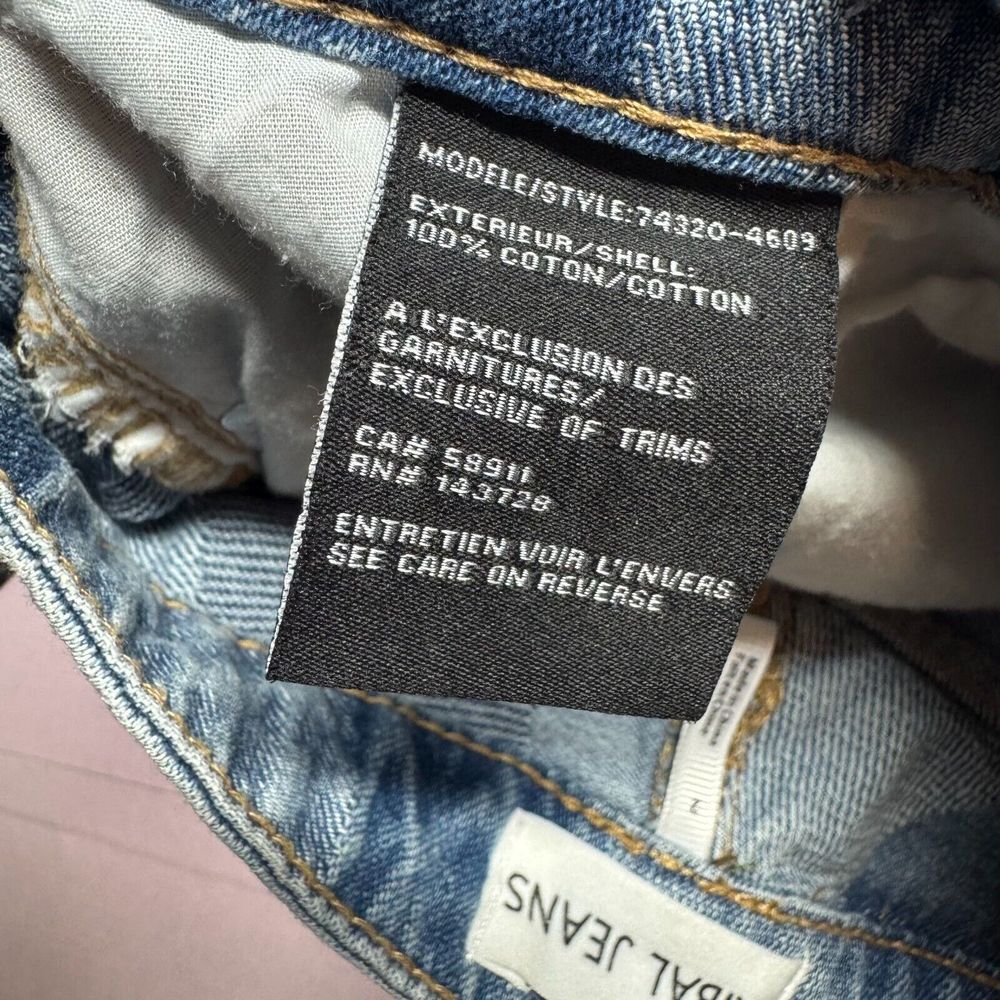 Tribal Jeans Womens 2 Audrey Mid Rise Straight Color Block‎ Denim Soft Crop Y2K - Picture 14 of 15